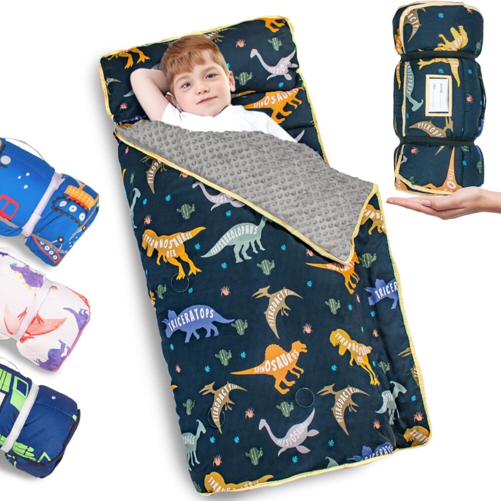 Primlect Toddler Nap Mat with Pillow, Thickened Extra Large Sleeping Bag